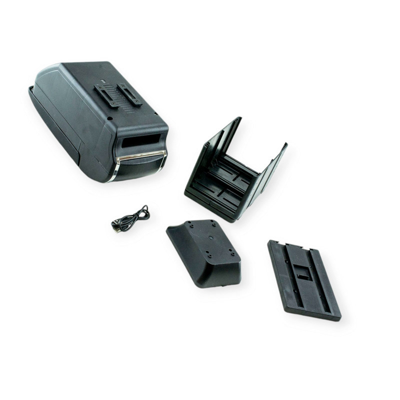 Подлокотник - универсальный пластик/кожзам milex сдвижной с подстаканником, 4 usb черный Мукачево - изображение 3