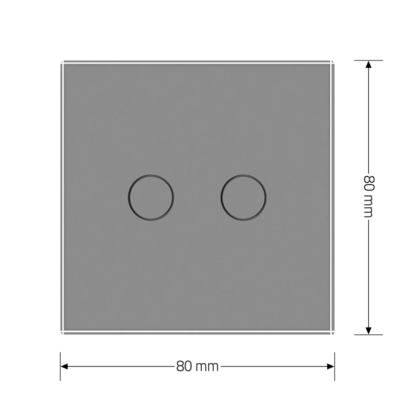 LIVOLO Сенсорна кнопка 2 сенсора 12/24В Livolo сірий скло (VL-FC2HC-2IP) Коломыя