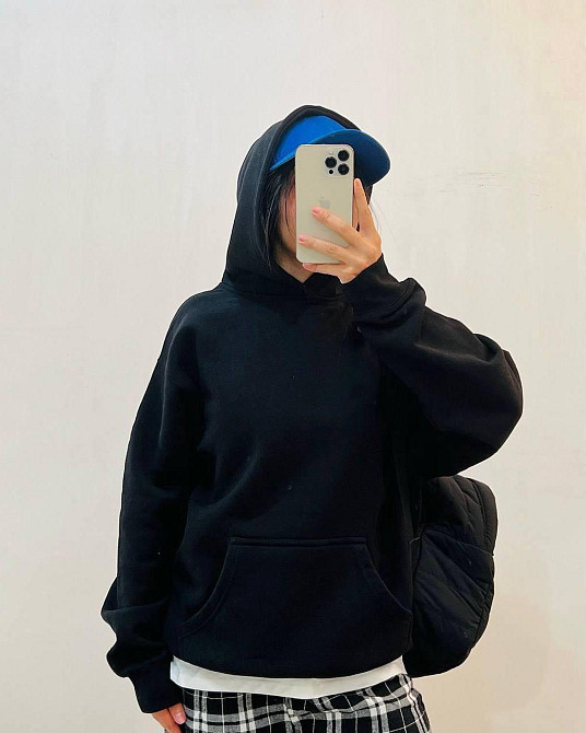 Жіночий базовий теплий худі  тринитка на флісі Одеса - фото 1