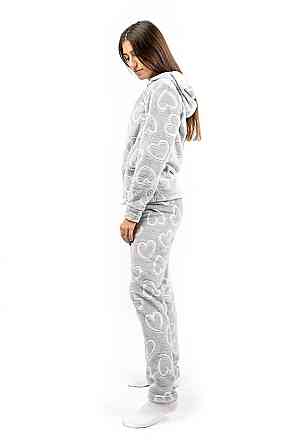 Домашний теплый костюм   (пижама) женский серый 