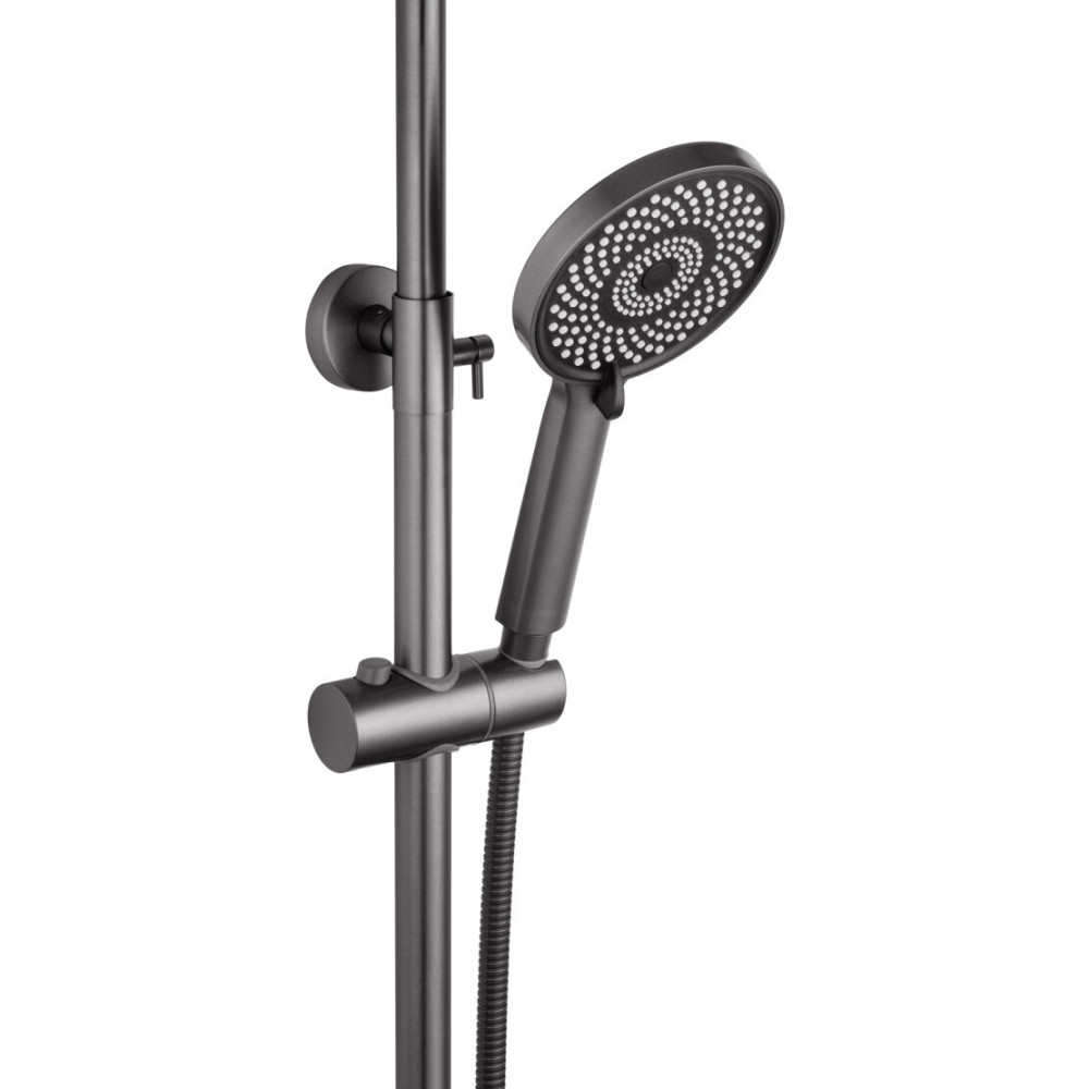 Душевая система настенного монтажа Agua Elposo — INOX064AM с изливом, графит Киев - изображение 5