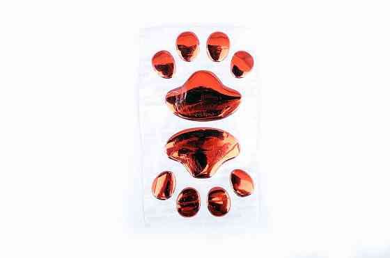 Наклейка   шильдик   CATS PAW   (7x6см, 2шт, алюминий, красный)   (#4725) Мукачево