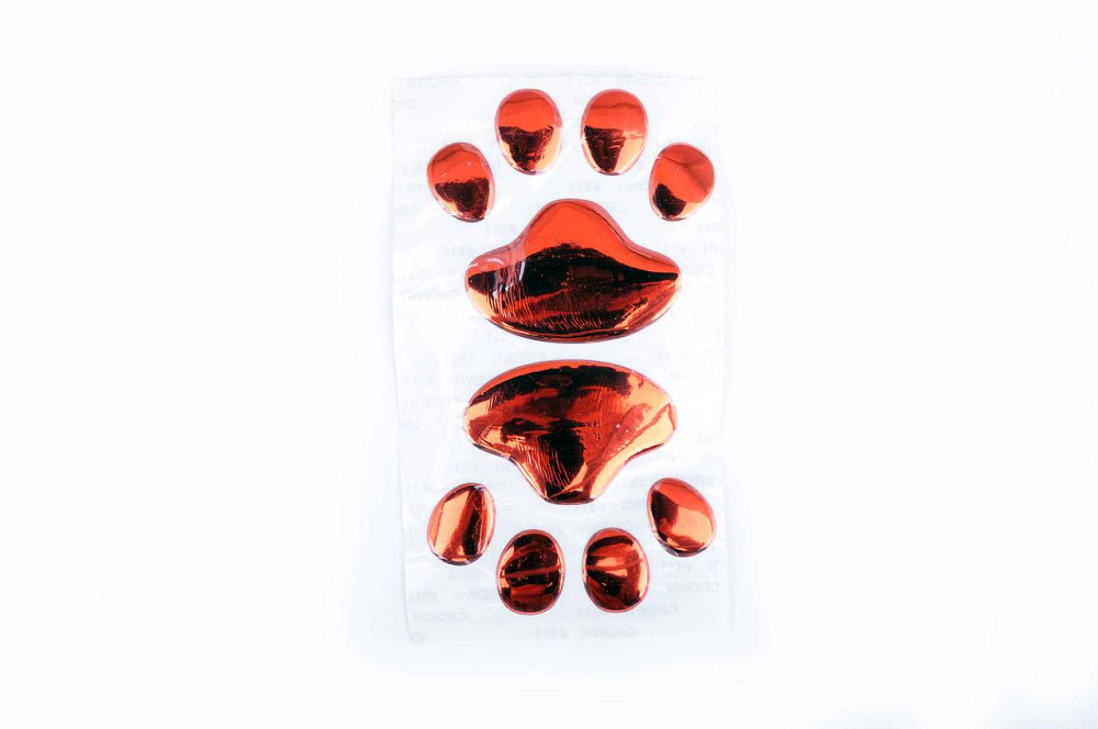 Наклейка   шильдик   CATS PAW   (7x6см, 2шт, алюминий, красный)   (#4725) Мукачево - изображение 1