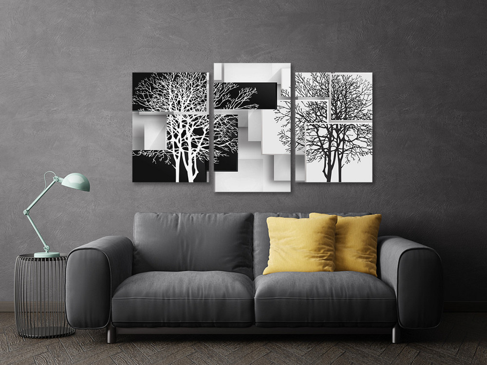 Модульна картина у вітальню/ спальню  Чорне-Біле Дерево  Art-559_3 100x150 см Київ - фото 3