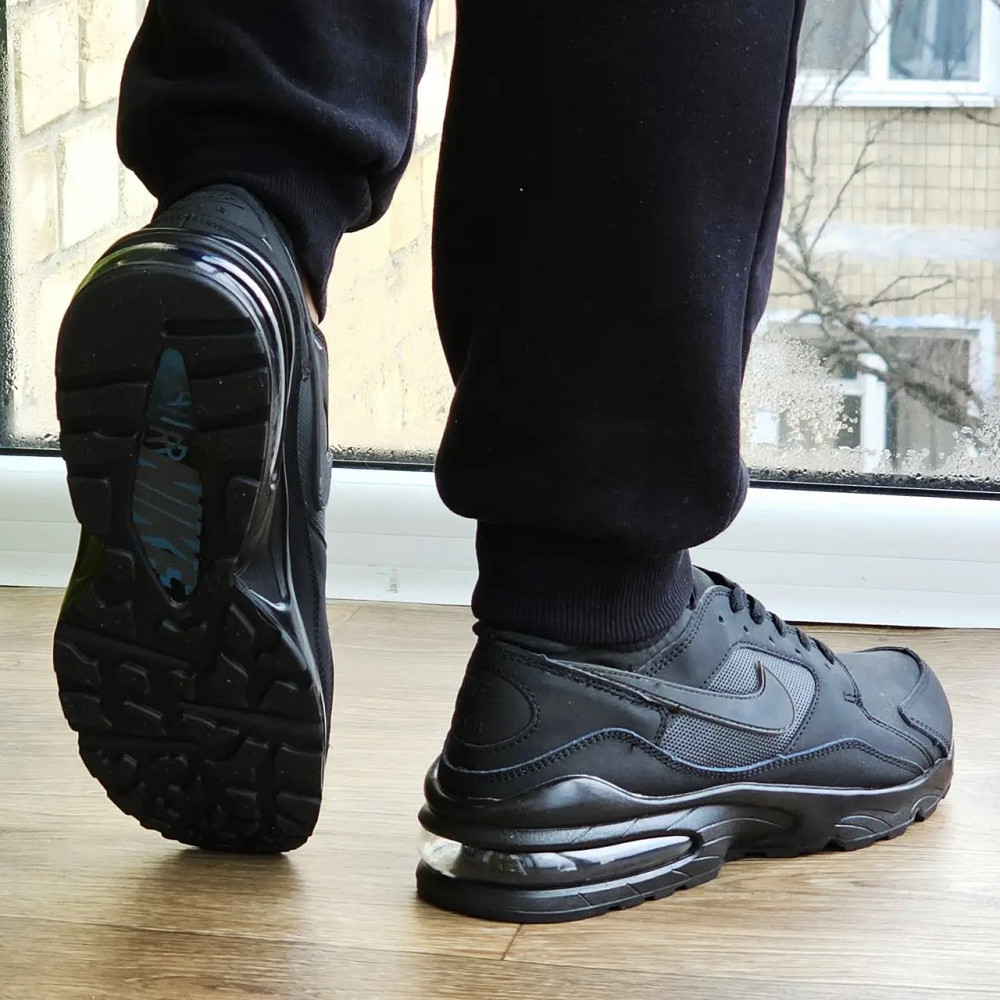 Чоловічі Чорні Термо Кросівки Nike Air Max Шкіряні Найк Єврозима (розміри: 41,42,43,44,45) — 93-1 Відео Огляд Дніпро - фото 4