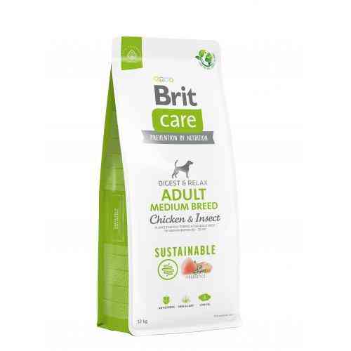Сухой корм Brit Care Dog Sustainable Adult Medium Breed для собак средних пород, с курицей и насекомыми, 12 кг Киев