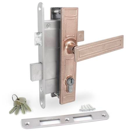 Замок врізний Мотор Січ ЗВ-7 бронза (ЗВ-4-6.111-6) з ручкою Харків