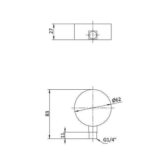 Манометр із гліцерином Thermo Alliance Forte 6 барів, 1/4"Н, заднє під'єднання TAF171G6B Київ
