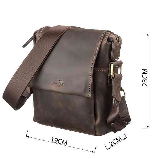 Сумка чоловіча SHVIGEL 11093 шкіряна Коричнева Київ