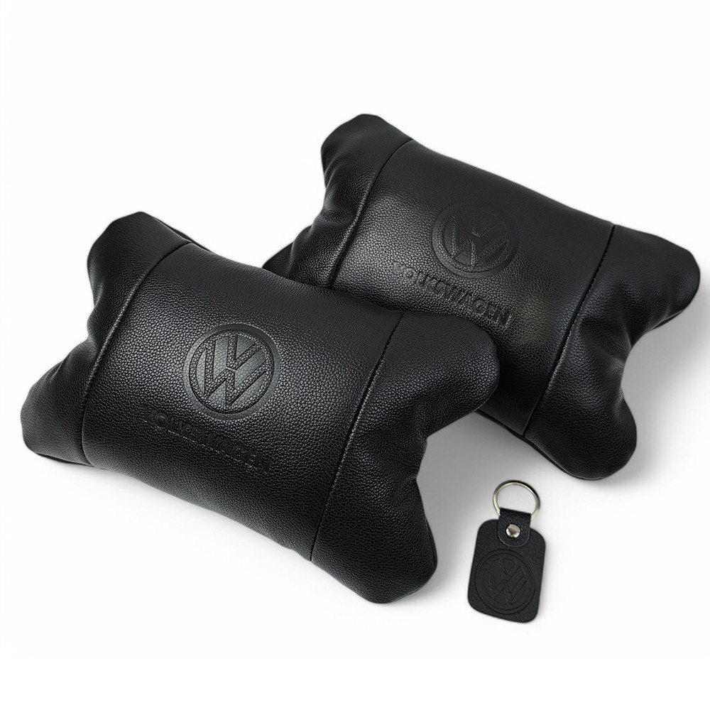 Набір шкіряних подушок 2шт - Volkswagen на підголовник у машину, UK-887 Автомобільна подушка Київ - фото 7