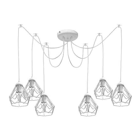 Подвесная люстра паук лофт 6 ламп Е27 белая Milan NL 538-6 W Одесса