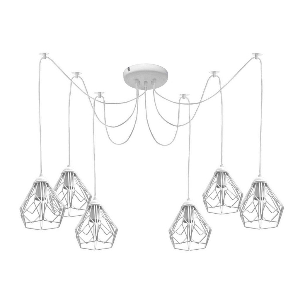 Подвесная люстра паук лофт 6 ламп Е27 белая Milan NL 538-6 W Одесса - изображение 1