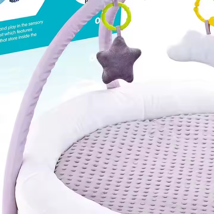 Развивающий детский коврик, коврик с мягкими бортиками и игрушками, игровой коврик для малышей, серый Каменец-Подольский - изображение 5