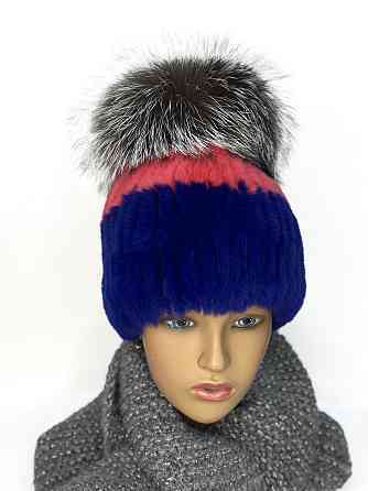 Шапка хутряна жіноча Бон Тіфані Синій Харків