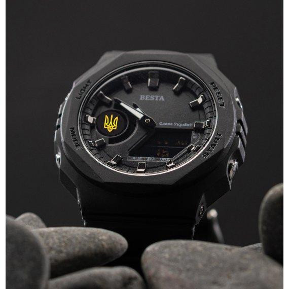 Чоловічий водостійкий тактичний годинник Besta Jocker UA (Чорний) Вінниця - фото 5