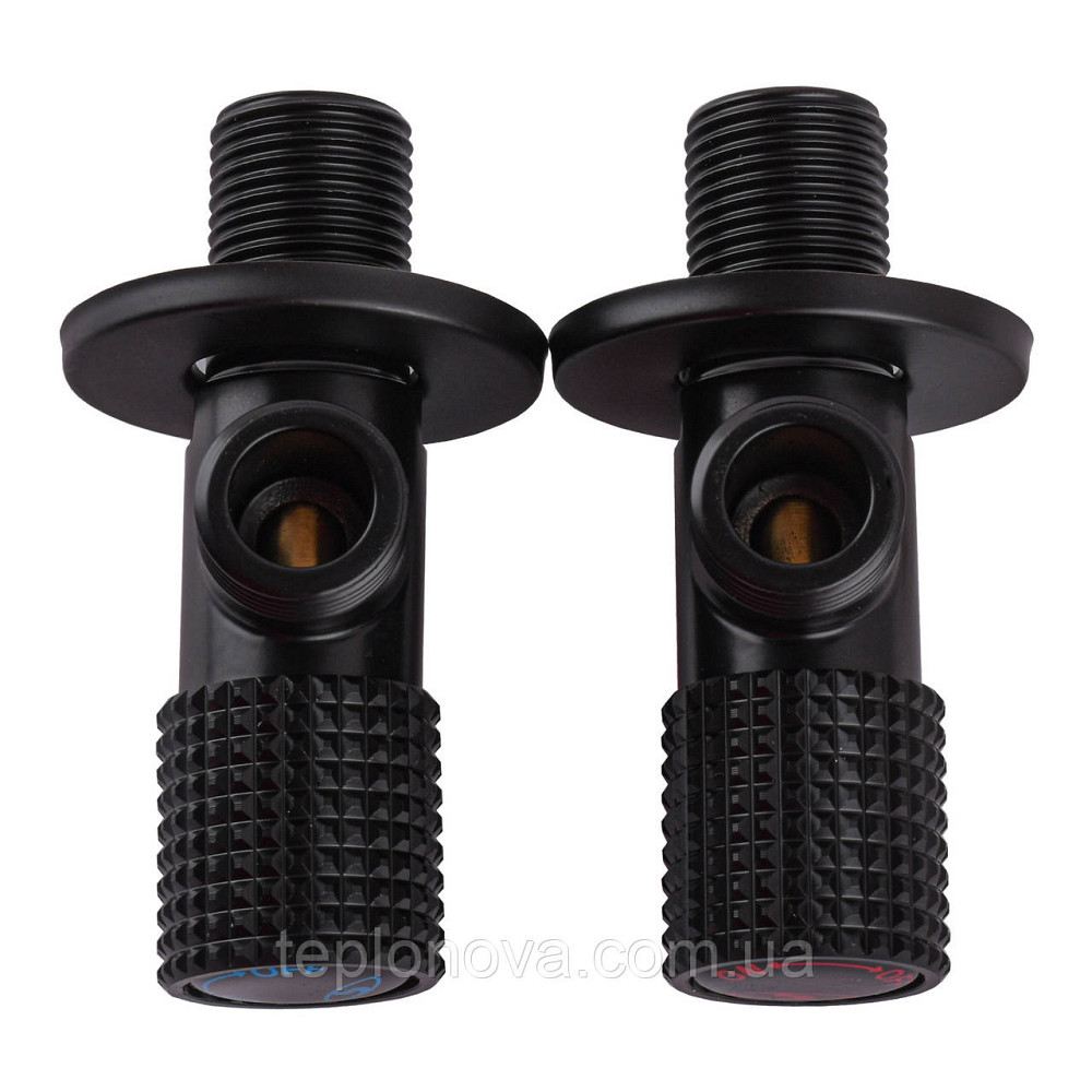!!Набор кранов угловых  керамика SOLOMON EXCLUSIVE 1/2″X1/2″ 9889 BB (BLACK/BLACK) (комплект2шт.) Черновцы - изображение 4