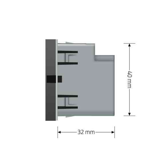 USB Type-C розетка LIVOLO, PD 45W, Power Delivery, швидка зарядка, сіра, модуль (VL-FCUC-2IP) Коломыя