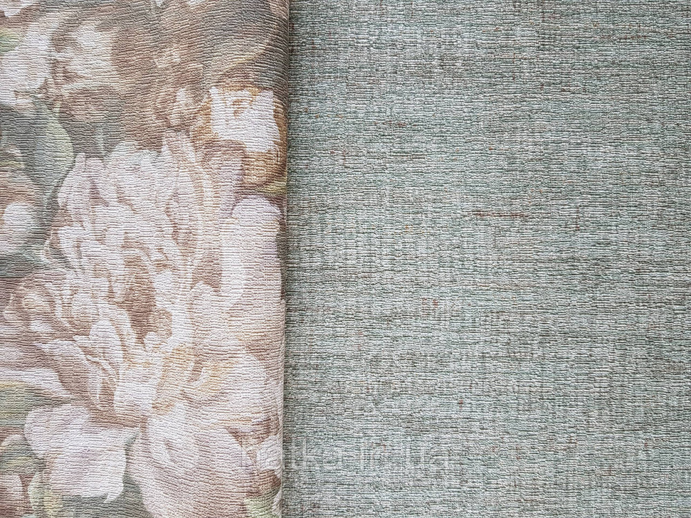 Обои виниловые на флизелине Rasch Riva 1.06х10 однотонные структурные под ткань зеленые 915938 Киев - изображение 1