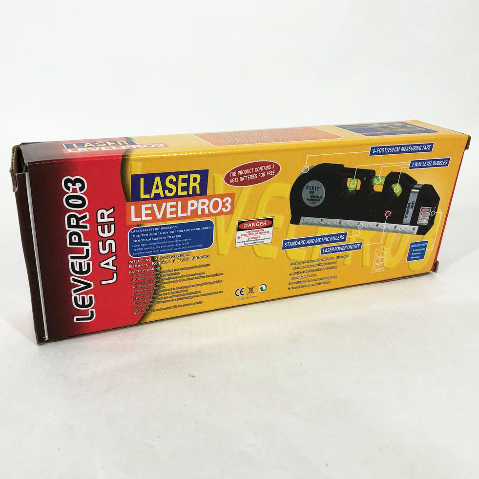 Лазерный уровень Laser Level Pro 3 с встроенной рулеткой, высокоточный, самовыравнивающийся Киев - изображение 7