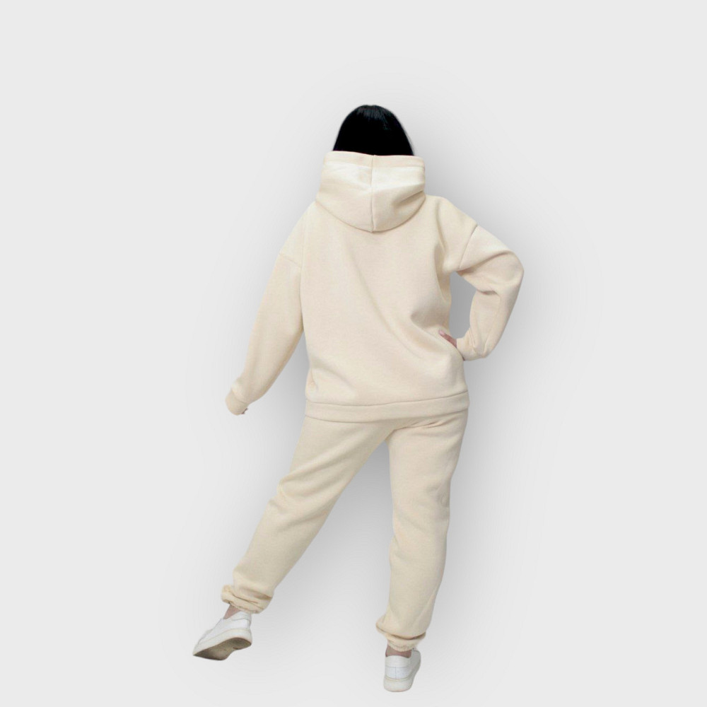 Женский спортивный теплый костюм на флисе батал Молочный 2XL/3XL Харьков - изображение 7