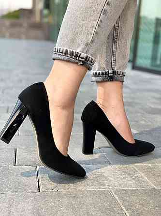 Туфлі жіночі D and V чорні замша натуральна висота каблука 9 см (2247) Коломия