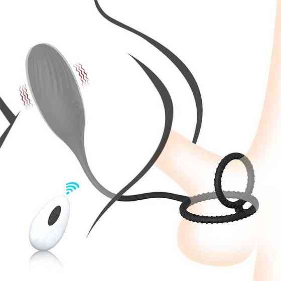 Вибратор Kinky 3 в 1: эрекционное кольцо с массажером простаты, вибратор для пар, виброяйцо Винница