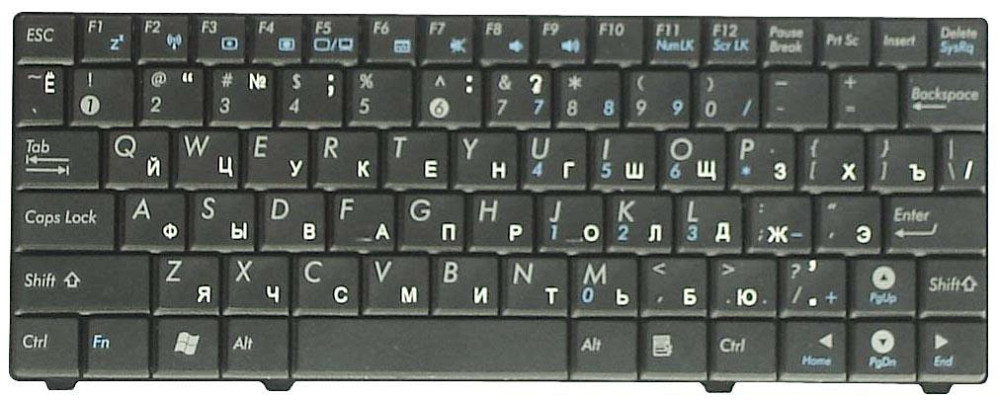 Клавиатура для ноутбука Asus (T91MT) Black, RU Вінниця - фото 2