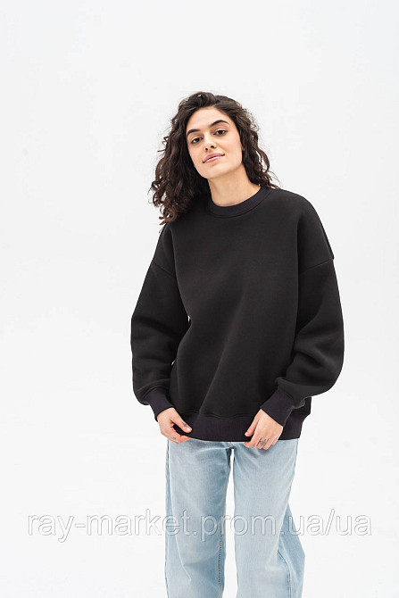 Світшот оверсайз утеплений RAY OVERSIZE жіночий чорний (U0304W-Black) Київ - фото 5