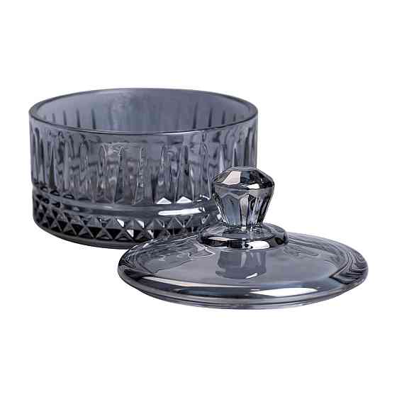 Цукерниця з кришкою Ø 10 см скляна Сіра HP-YH-78 Коломия