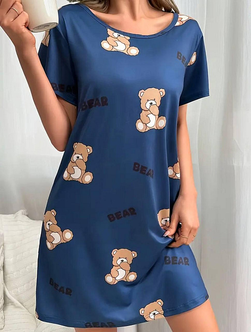 Жіноча повсякденна принтована туніка батал трикотаж. Синій, 50/52 Одеса - фото 1