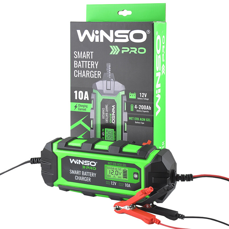 Зарядний пристрій АКБ Winso Pro 12В 200А·год 10А з LCD-екраном Львів - фото 4
