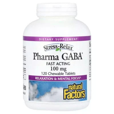 Амінокислота Natural Factors GABA (Гамма-аміномасляна кислота), 100 мг, Stress Relax, Pharma GABA, 1 (NFS-02838) Вінниця - фото 1