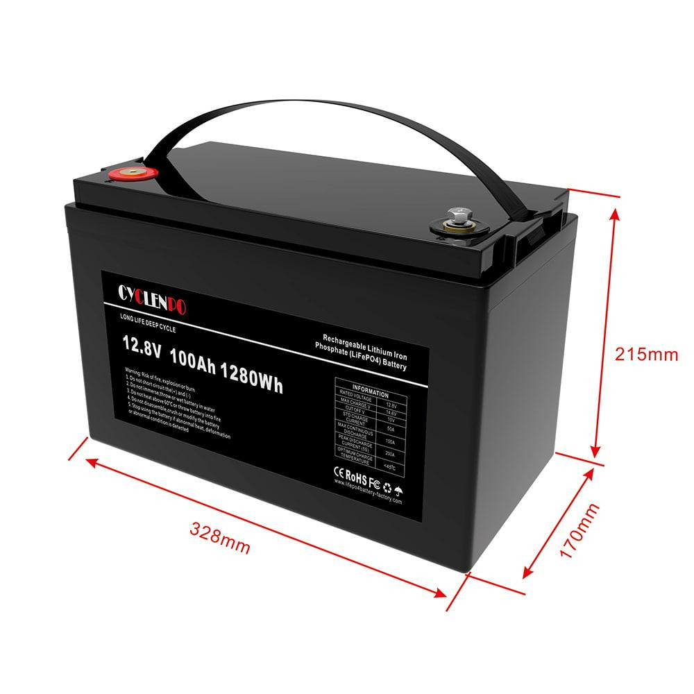 Акумуляторна батарея літій-залізо-фосфатна 12.8В 100Аг Cyclen 12.8V 100AH LiFePo4 (44-00075) Київ - фото 6