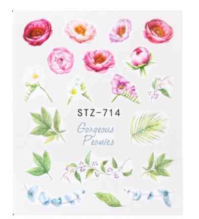 Наклейки на нігті квіточки - розмір стікера 6*5см, інструкція по застосуванню є в описі товару Київ