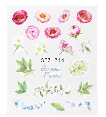 Стикеры на ногти цветочки - размер стикера 6*5см, инструкция по применению есть в описании товара Киев - изображение 1