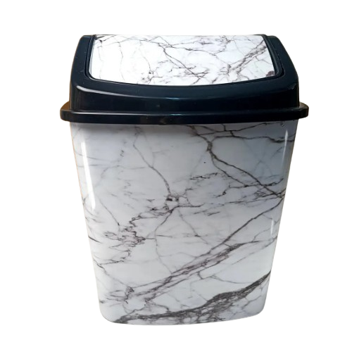 Відро для сміття 8л пластик з малюнком білий мармур ELIF Житомир - фото 1