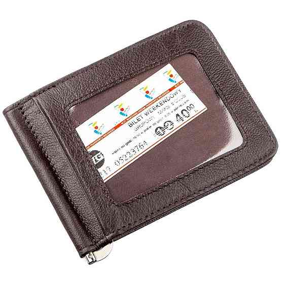Зручний чоловічий Затискач для купюр ST Leather 18938 Коричневий Київ