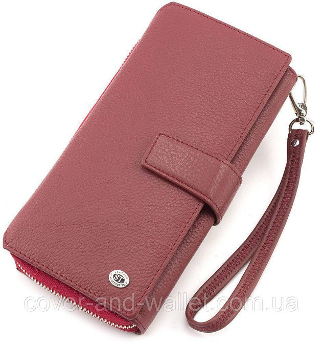 Коричневий шкіряний гаманець клатч ST 228 Київ - фото 8