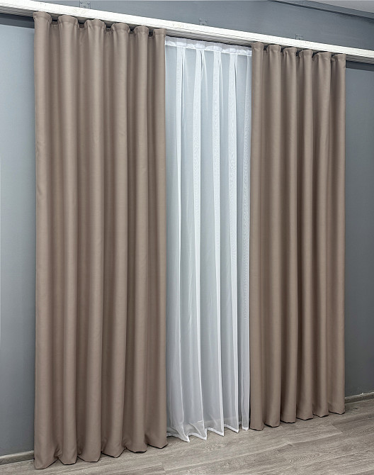 Комплект готовых штор VR-Textil Bagema Rvs № 1242ш Какао 100х270 см 2 шт (31-559) Киев - изображение 4