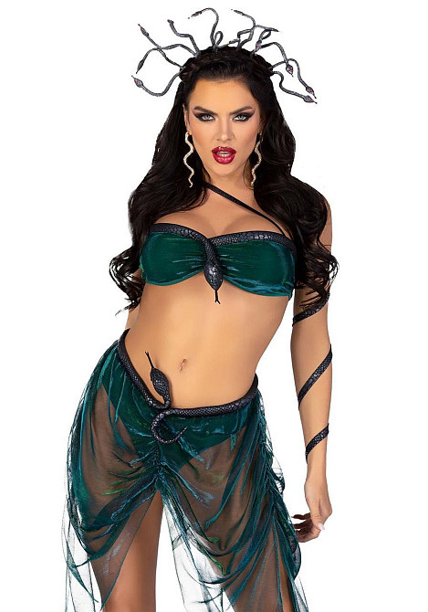 Эротический костюм Медузы Горгоны Leg Avenue Medusa Costume XS, топ, юбка, нарукавники, украшения Sex Aura Киев - изображение 1