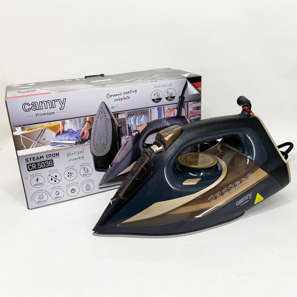 Паровой утюг для легкой глажки Camry CR 5036 3400Вт, Хороший утюг бытовой паровой QD-19 Львов - изображение 7