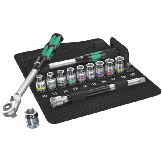 Набір торцевих головок з тріскачкою, подовжувачем 1/2" 13од. Wera 8006 SC 1 Zyklop Hybrid 05004090001 Одеса