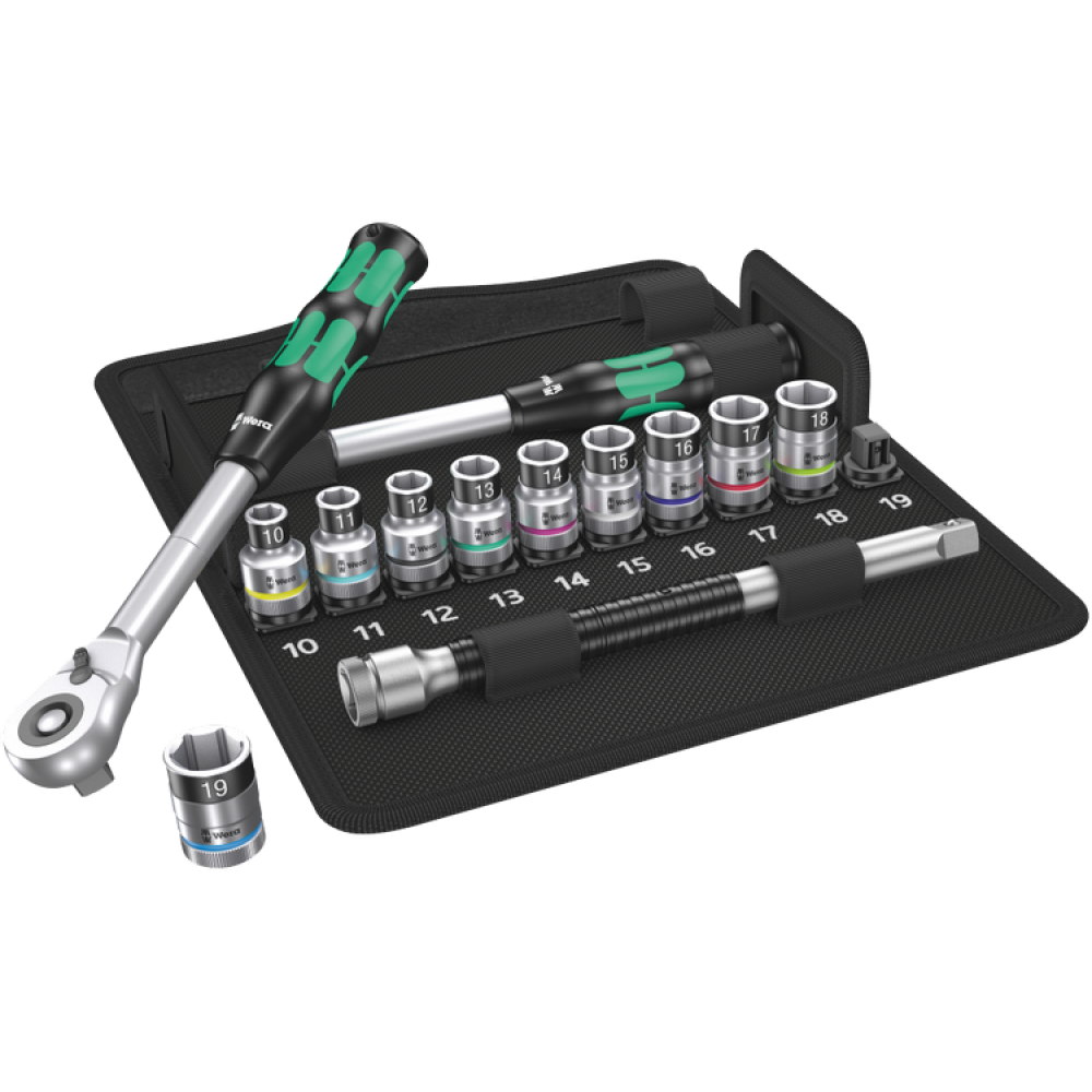 Набір торцевих головок з тріскачкою, подовжувачем 1/2" 13од. Wera 8006 SC 1 Zyklop Hybrid 05004090001 Одеса - фото 1