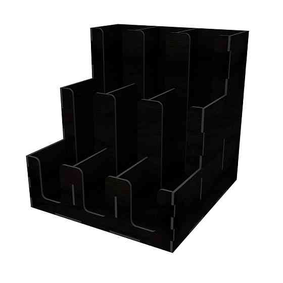 Органайзер EKOSTAR деревянный для стаканов чёрный 320х320х305 Киев