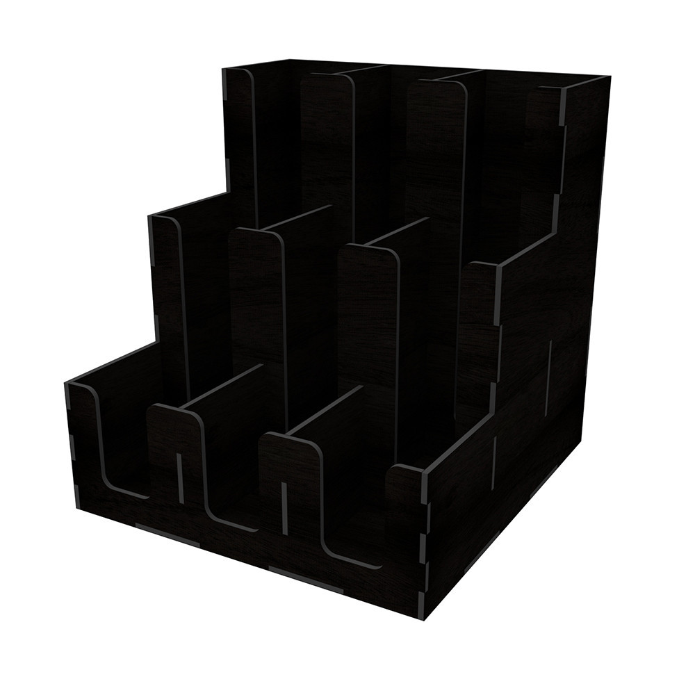 Органайзер EKOSTAR деревянный для стаканов чёрный 320х320х305 Киев - изображение 1