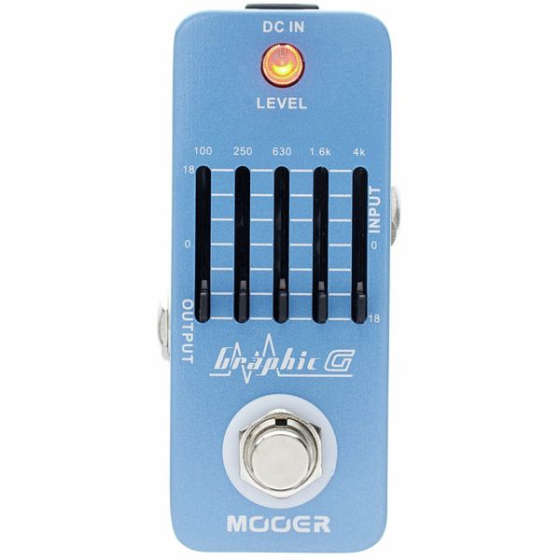 Гитарная педаль эквалайзер Mooer Graphic G MEQ1, 5-полосный EQ, True Bypass, регулировка ±18 дБ, металлический корпус Киев