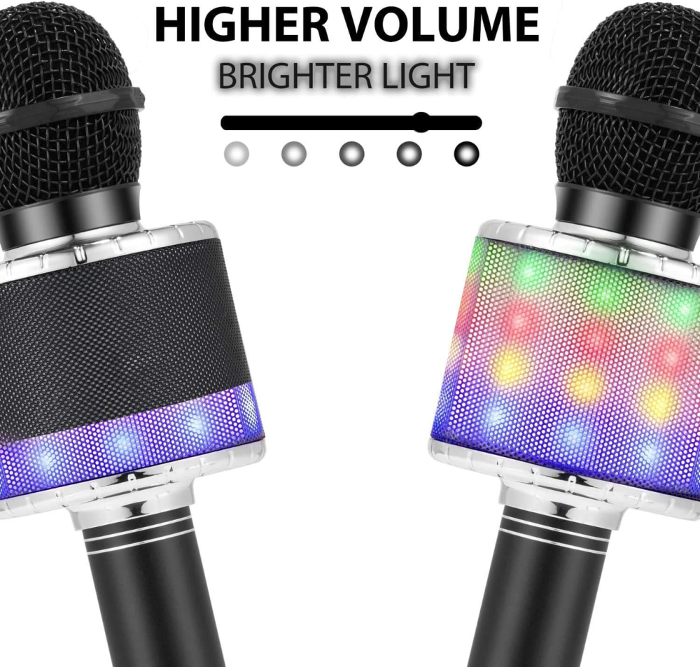 Бездротовий караоке-мікрофон Fede FM920506 Bluetooth, 5 Вт, RGB-підсвічування, зміна голосу, Echo, для дітей та дорослих Київ - фото 3