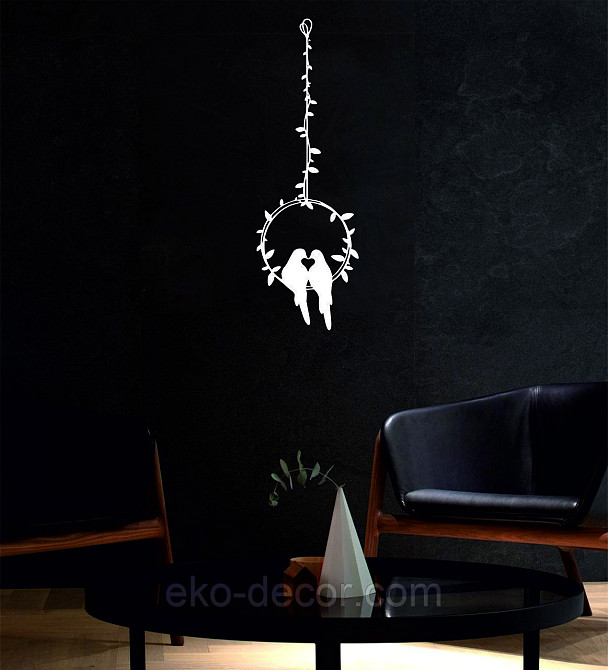 Декоративное настенное Панно «Две птички», Декор на стену 110*36 см, Белый Киев - изображение 2