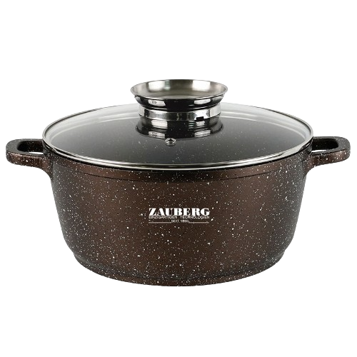 Каструля алюміній кругла 1,2л скляна кришка а/п Marble індукційне дно 0316-CH Interos Житомир