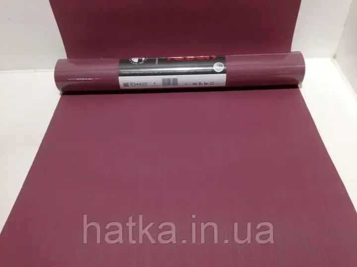 Шпалери вінілові на флізеліні Rasch Clasik 0,53х10 однотонні структурні тонка смужка бордові Київ - фото 1